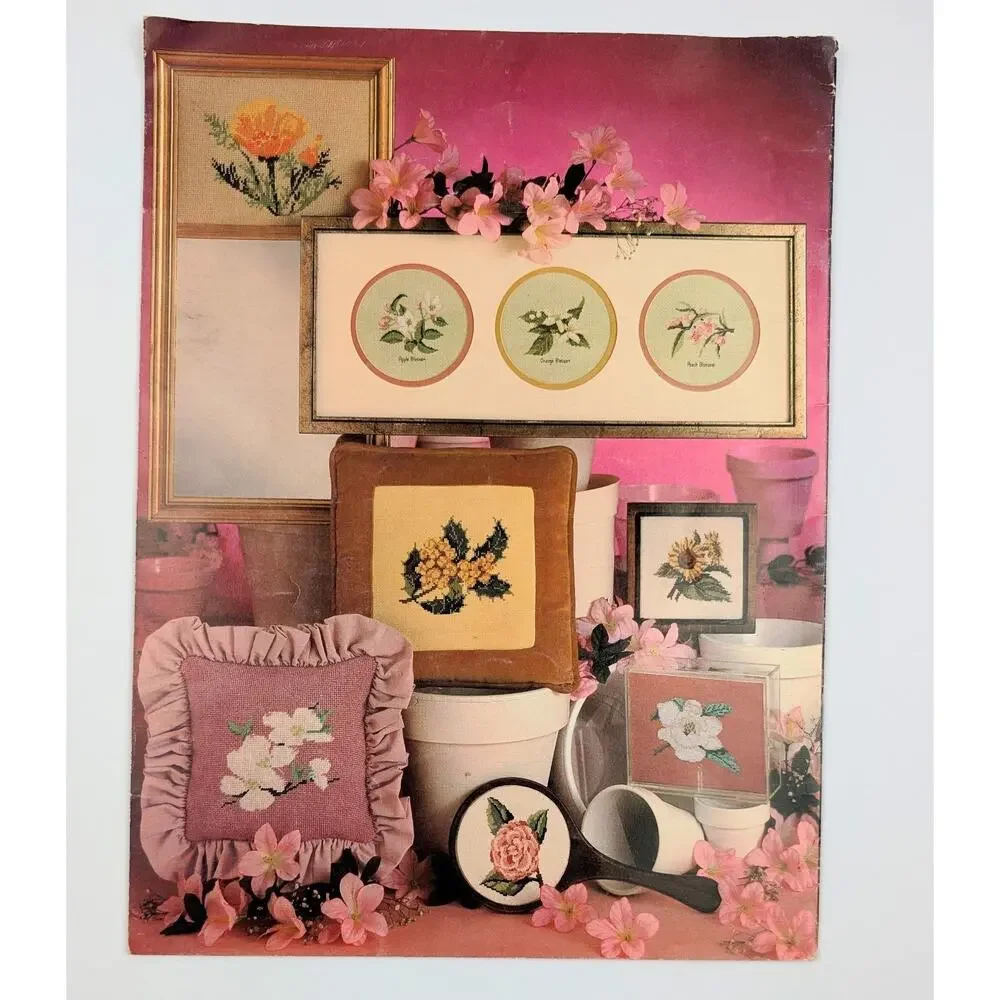 Vintage 1980 Leisure Arts - 'State Flowers' - Counted Cross Stitch Booklet